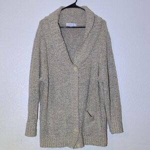 Carolyn Taylor Cream Shawl Collar Cardigan Size L